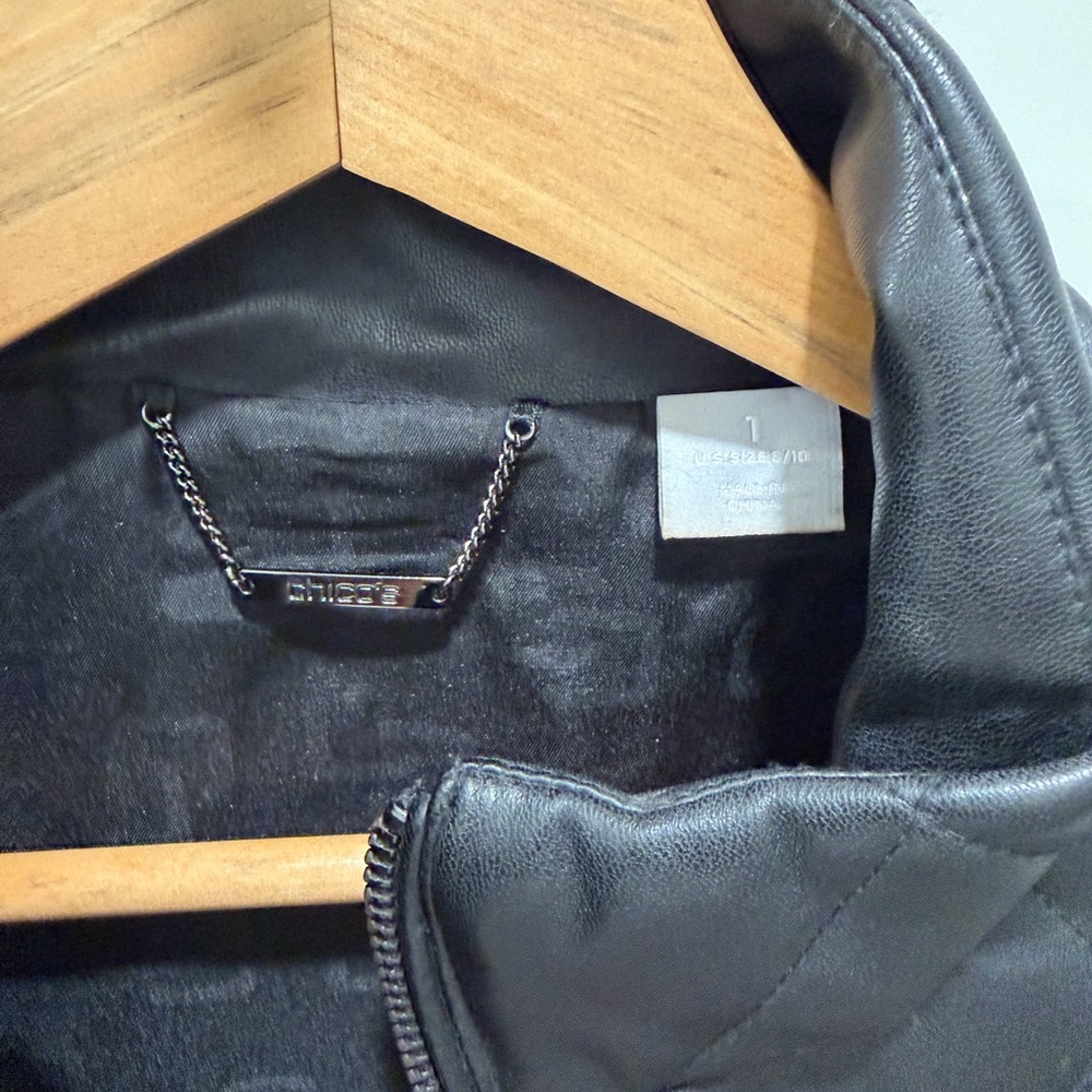 Chico's Black faux Leather Vest